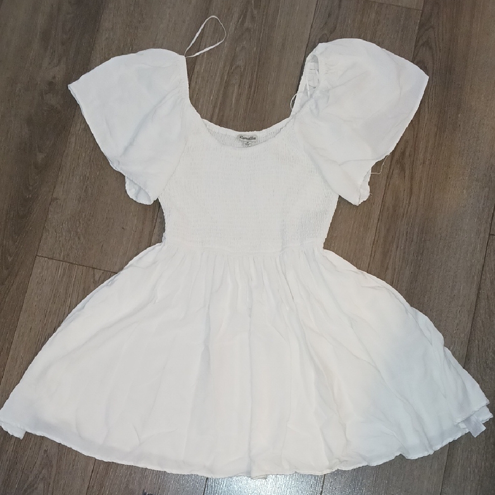 White Puff Sleeve Dress